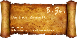 Barthos Zsanett névjegykártya